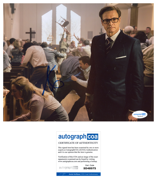 Colin Firth Kingsman Signed Autograph 8x10 Photo ACOA