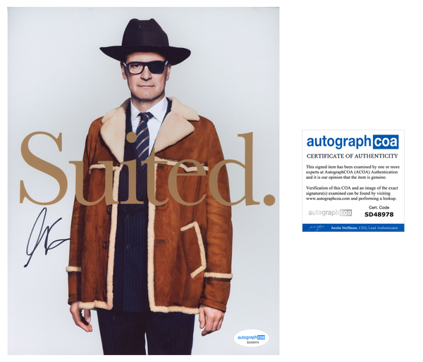 Colin Firth Kingsman Signed Autograph 8x10 Photo ACOA