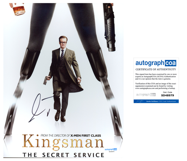 Colin Firth Kingsman Signed Autograph 8x10 Photo ACOA