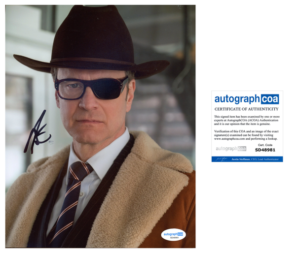 Colin Firth Kingsman Signed Autograph 8x10 Photo ACOA