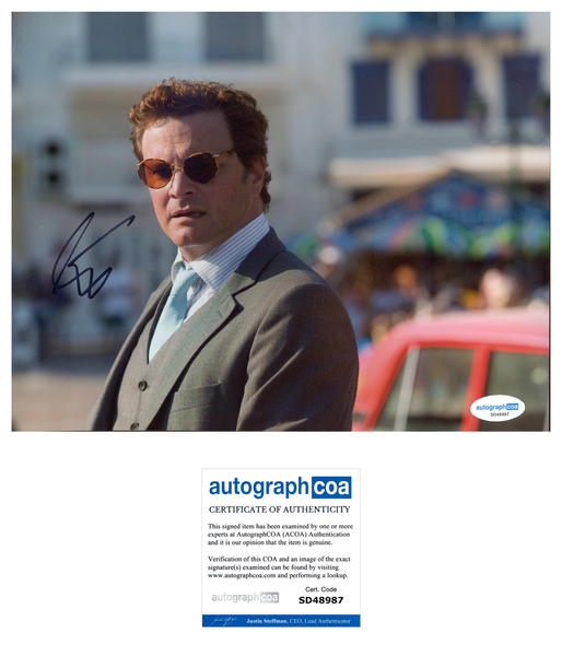 Colin Firth Mamma Mia Signed Autograph 8x10 Photo ACOA