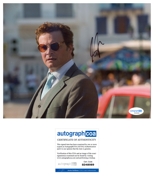 Colin Firth Mamma Mia Signed Autograph 8x10 Photo ACOA