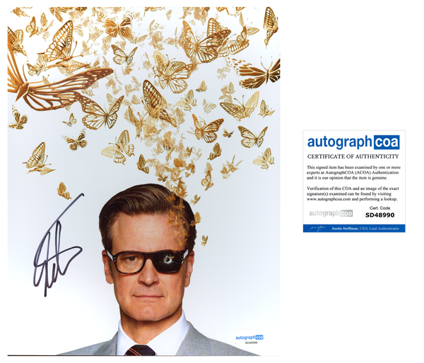 Colin Firth Kingsman Signed Autograph 8x10 Photo ACOA