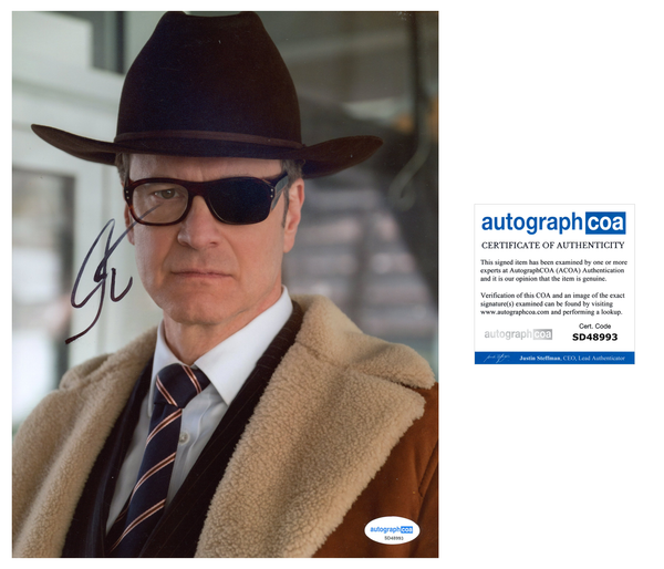 Colin Firth Kingsman Signed Autograph 8x10 Photo ACOA