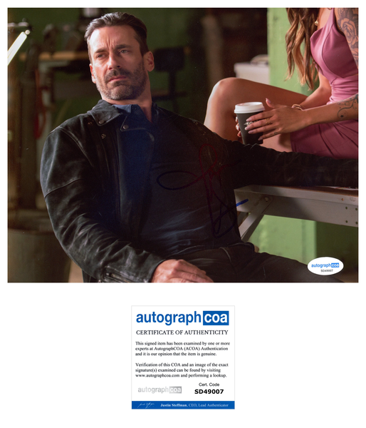 Jon Hamm Baby Driver Signed Autograph 8x10 Photo ACOA