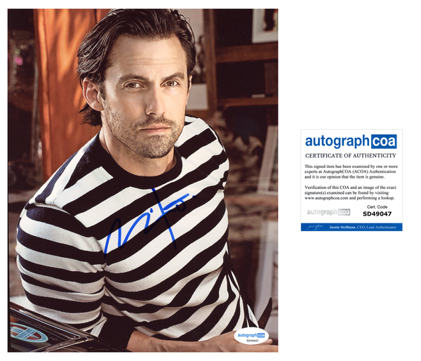 Milo Ventimiglia This is Us SIgned Autograph 8x10 Photo ACOA