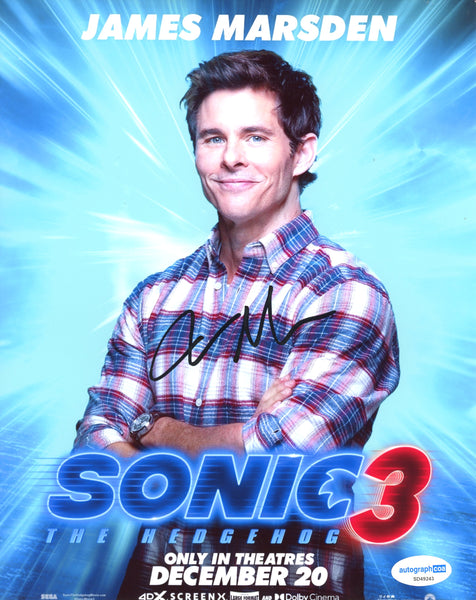 James Marsden Sonic Signed Autograph 8x10 Photo ACOA