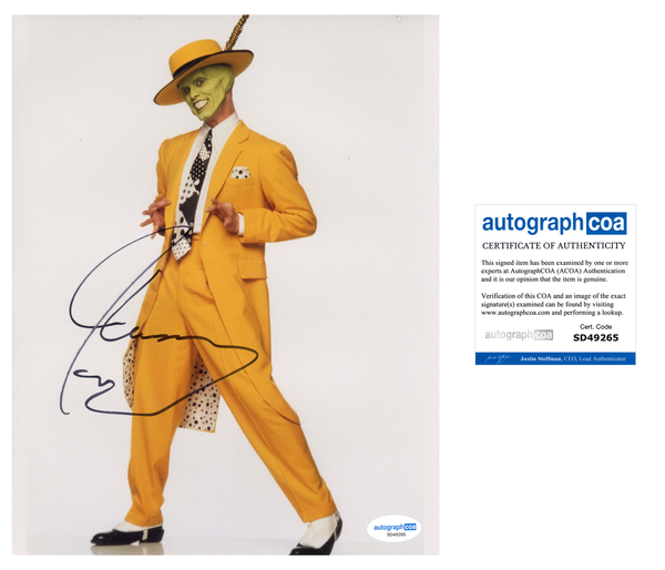 Jim Carrey Mask Signed Autograph 8x10 Photo ACOA