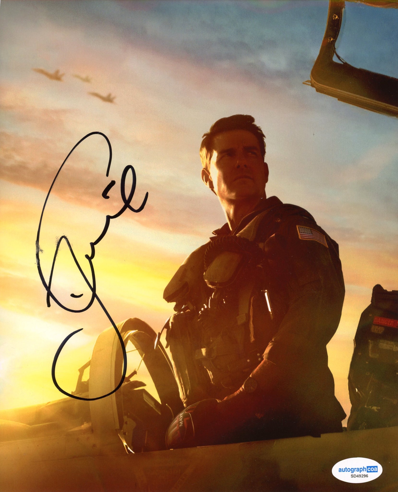 Tom Cruise Top Gun Signed Autograph 8x10 Photo ACOA