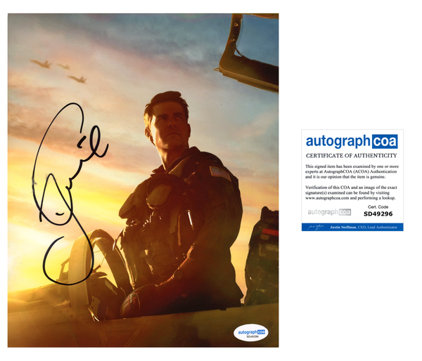 Tom Cruise Top Gun Signed Autograph 8x10 Photo ACOA