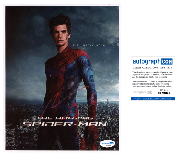 Andrew Garfield Spider-Man Signed Autograph 8x10 Photo ACOA