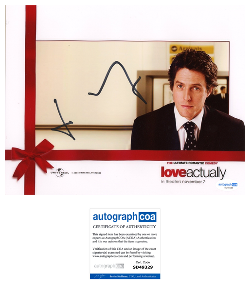 Hugh Grant Love Actually Signed Autograph 8x10 Photo ACOA