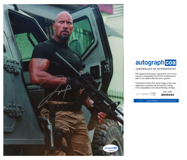 Dwayne The Rock johnson Fast and Furious Signed Autograph 8x10 Photo ACOA