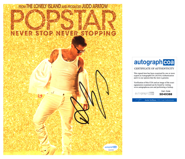 Andy Samberg PopStar Signed Autograph 8x10 Photo ACOA
