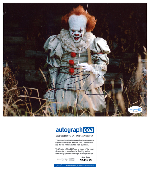Bill Skarsgard IT Signed Autograph 8x10 Photo ACOA