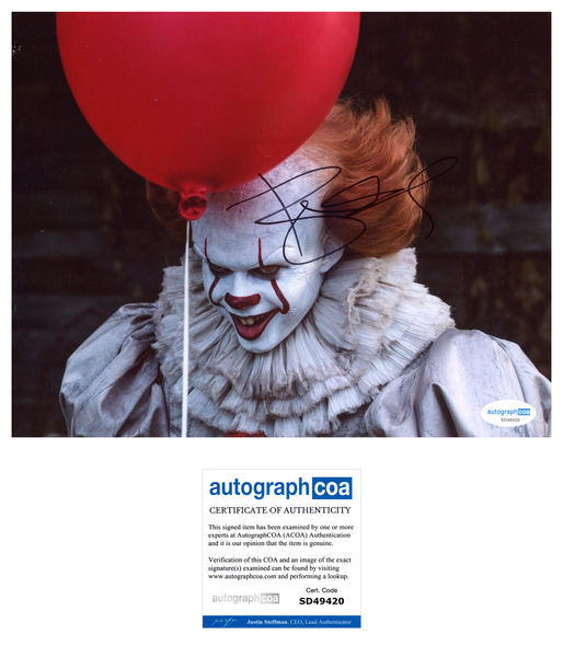 Bill Skarsgard IT Signed Autograph 8x10 Photo ACOA