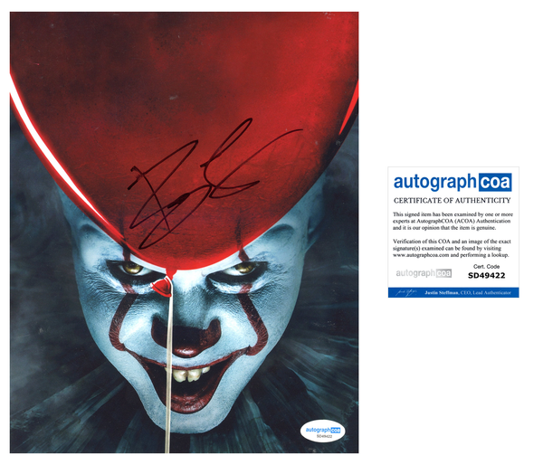 Bill Skarsgard IT Signed Autograph 8x10 Photo ACOA