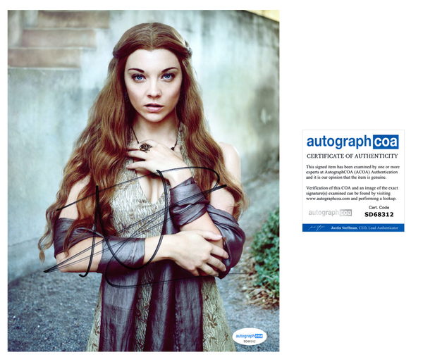 Natalie Dormer Game of Thrones Signed Autograph 8x10 Photo ACOA