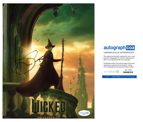 Cynthia Erivo Wicked Signed Autograph 8x10 Photo ACOA