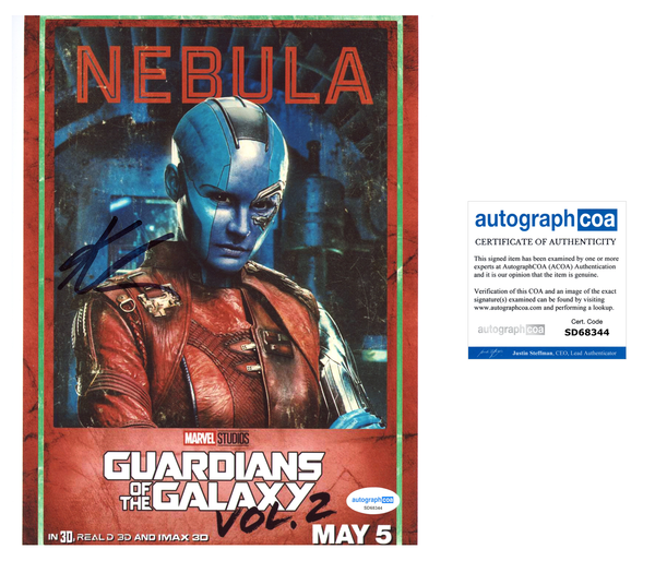 Karen Gillan Guardians Signed Autograph 8x10 Photo ACOA