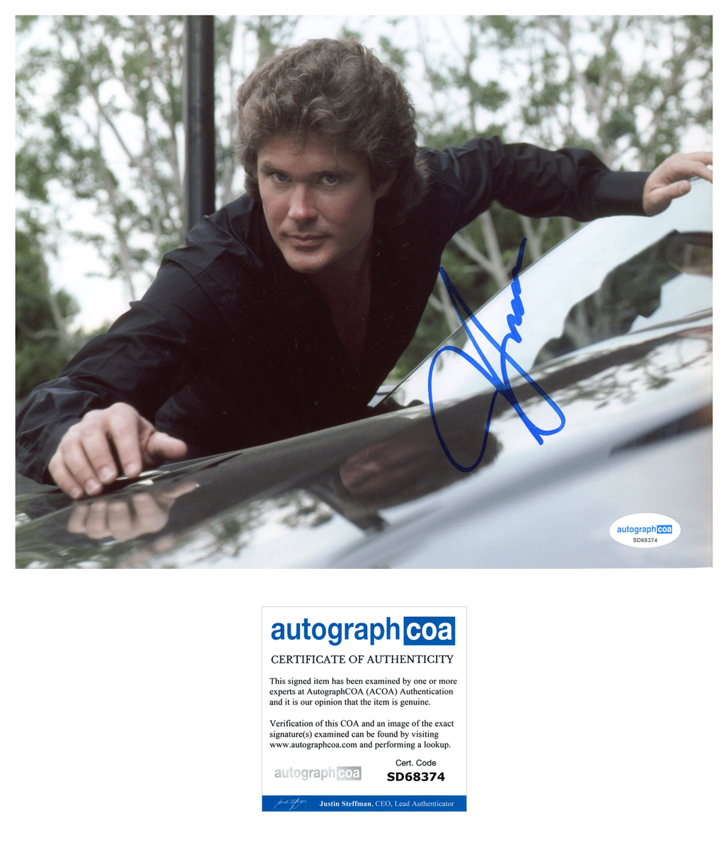 Auto Graph Rider David Hasselhoff Knight Rider Signed Autograph 8x10 Photo ACOA | Outlaw ...