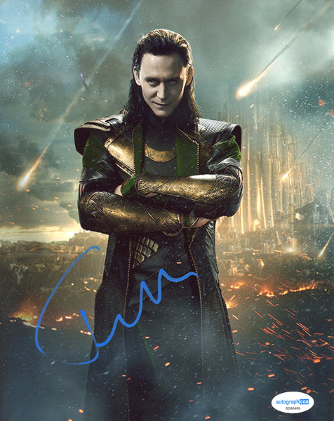 Tom Hiddleston Avengers Loki Signed Autograph 8x10 Photo ACOA