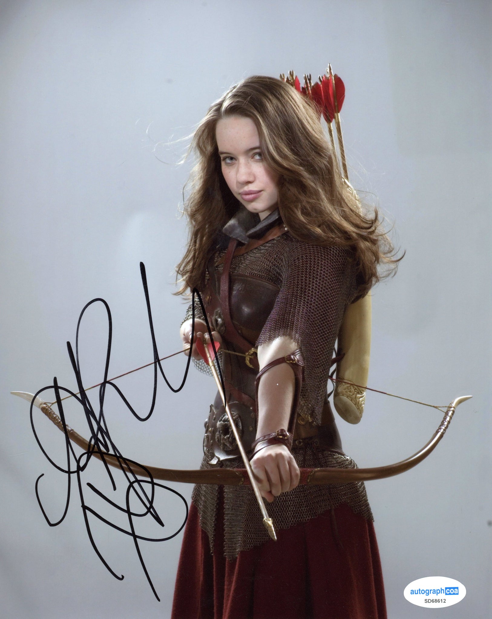 Anna Popplewell Chronicles Narnia Signed Autograph 8x10 Photo ACOA