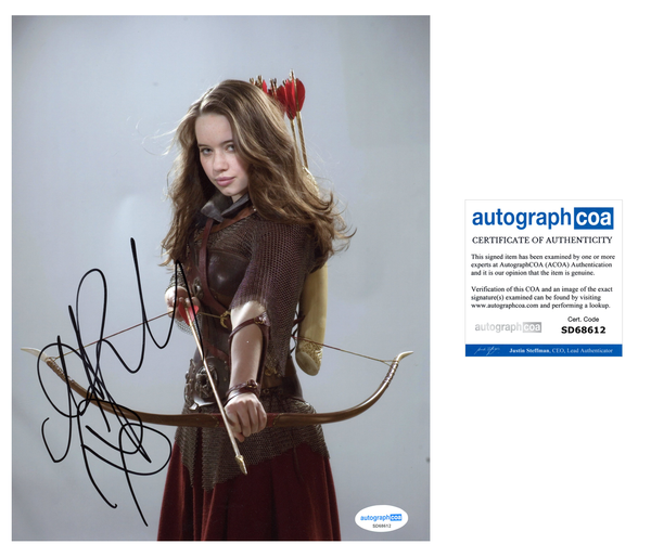 Anna Popplewell Chronicles Narnia Signed Autograph 8x10 Photo ACOA