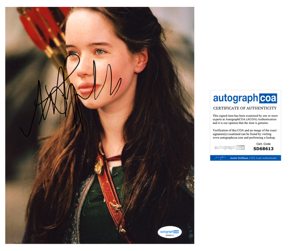 Anna Popplewell Chronicles Narnia Signed Autograph 8x10 Photo ACOA
