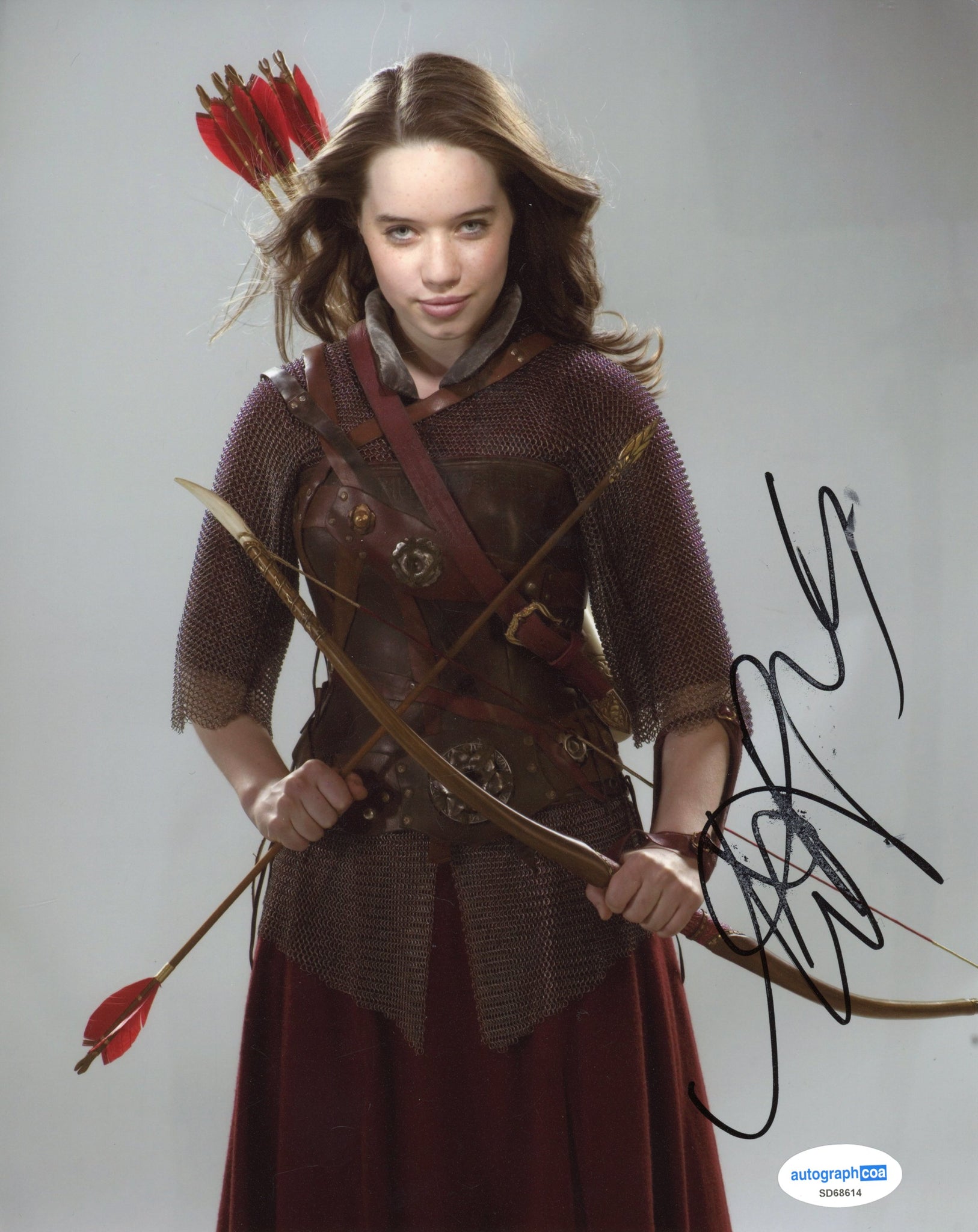 Anna Popplewell Chronicles Narnia Signed Autograph 8x10 Photo ACOA