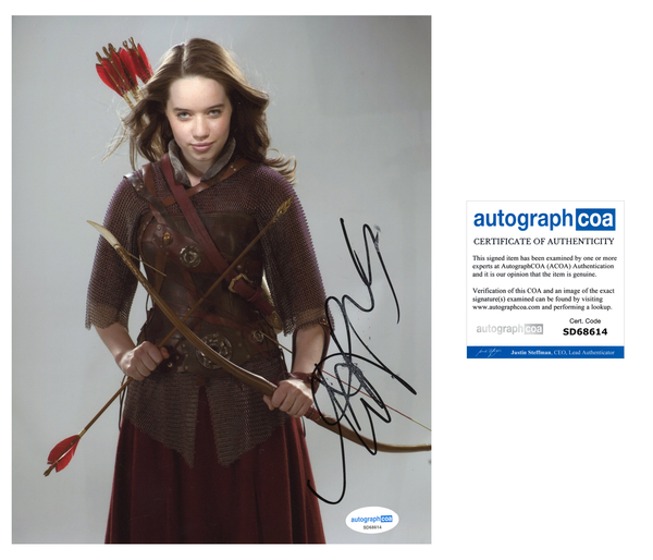 Anna Popplewell Chronicles Narnia Signed Autograph 8x10 Photo ACOA