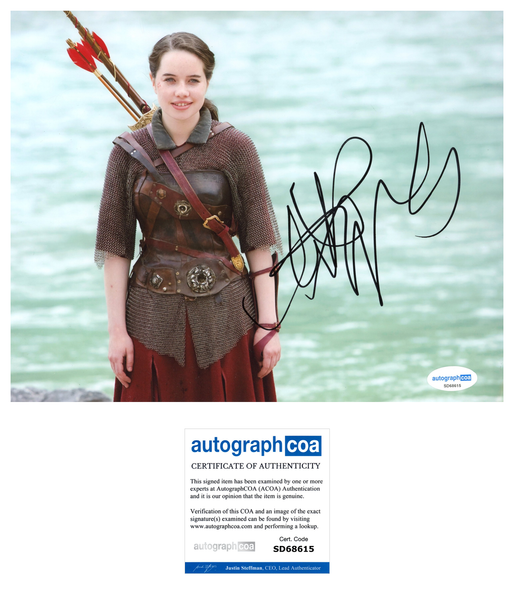 Anna Popplewell Chronicles Narnia Signed Autograph 8x10 Photo ACOA