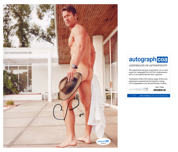 Glen Powell Top Gun Signed Autograph 8x10 Photo ACOA