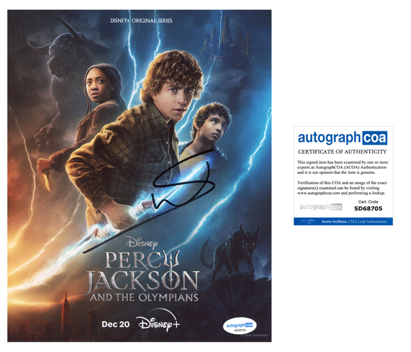 Walker Scobell Percy Jackson Signed Autograph 8x10 Photo ACOA