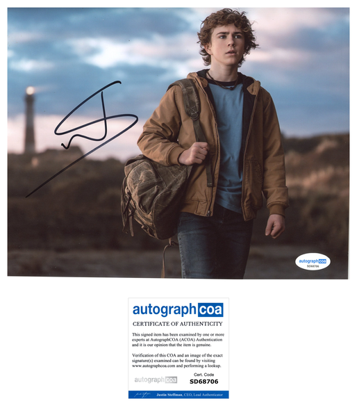 Walker Scobell Percy Jackson Signed Autograph 8x10 Photo ACOA