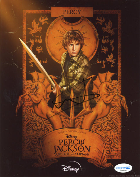Walker Scobell Percy Jackson Signed Autograph 8x10 Photo ACOA