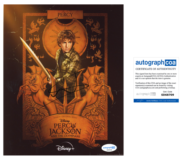 Walker Scobell Percy Jackson Signed Autograph 8x10 Photo ACOA