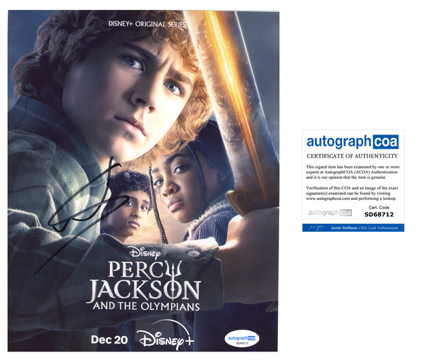 Walker Scobell Percy Jackson Signed Autograph 8x10 Photo ACOA