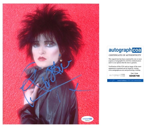 Siouxsie Sioux Banshees Signed Autograph 8x10 Photo ACOA