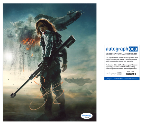 Sebastian Stan Winter Soldier Avengers Signed Autograph 8x10 Photo ACOA