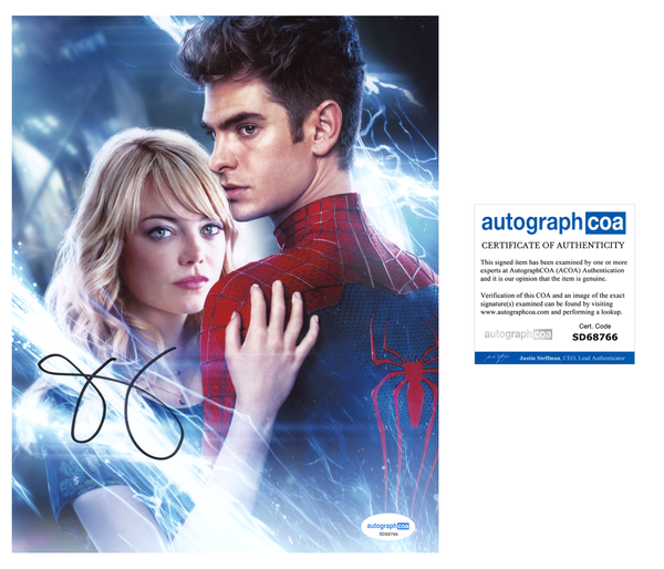 Emma Stone Spiderman Signed Autograph 8x10 Photo ACOA