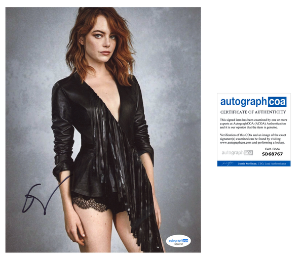 Emma Stone Spiderman Signed Autograph 8x10 Photo ACOA