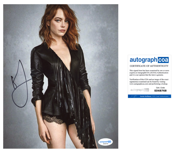 Emma Stone Spiderman Signed Autograph 8x10 Photo ACOA