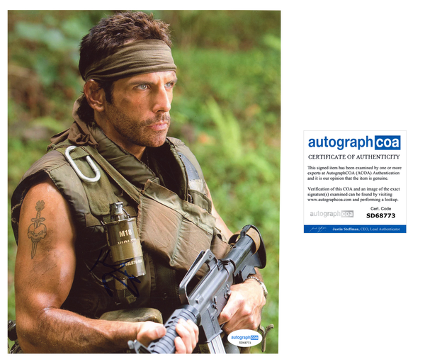Ben Stiller Tropic Thunder Signed Autograph 8x10 Photo ACOA