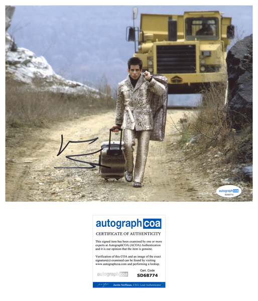 Ben Stiller Zoolander Signed Autograph 8x10 Photo ACOA