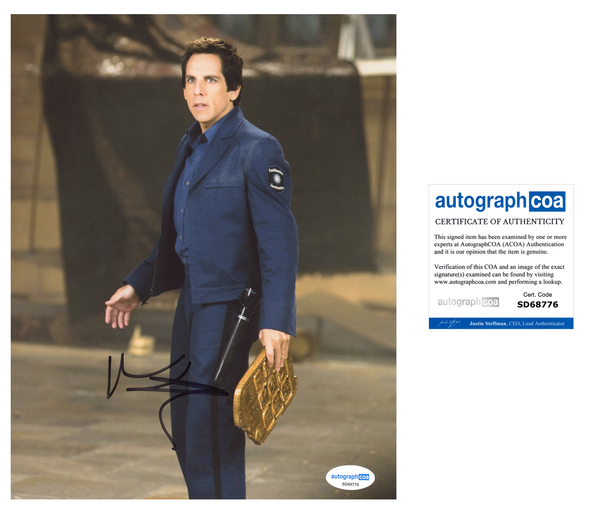 Ben Stiller Night at Museum Signed Autograph 8x10 Photo ACOA