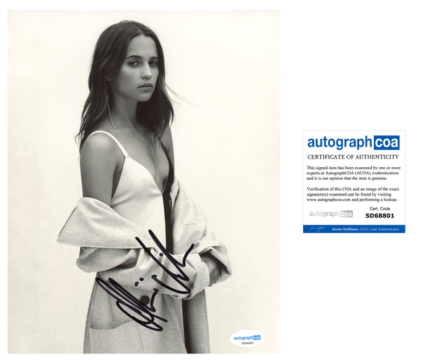 Alicia Vikander Sexy Signed Autograph 8x10 Photo ACOA
