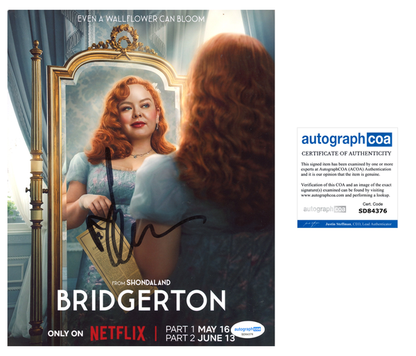 Nicola Coughlan Bridgerton Signed Autograph 8x10 Photo ACOA