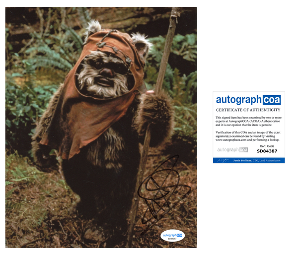 Warwick Davis Star Wars Signed Autograph 8x10 Photo ACOA
