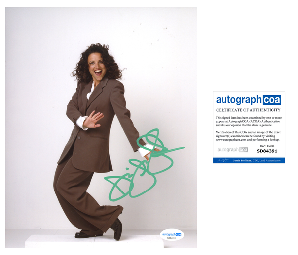 Julia Louis-Dreyfus Seinfeld Signed Autograph 8x10 Photo ACOA